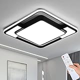 Style home Deckenleuchte Deckenlampe LED 90W, dimmbar mit Fernbedienung, Leuchte für Wohnzimmer, Schlafzimmer, Büro (42 * 42 * 6cm)