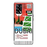 Movilshop Schutzhülle für [OPPO A74 4G] Flugzeugschein [Dubai ] aus flexiblem Silikon, transparent