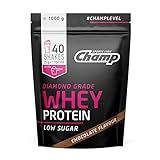 Champ Diamond Grade Whey Protein Schoko Eiweißpulver 1000g – Proteinpulver mit 72% hochwertigem Molkenprotein – Fördert den Muskelaufbau