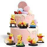 7 Stück Disney Pooh Figuren Wopin - Winnie Puuh Geburtstag Kuchen Topper Pooh Honig Geburtstag Happy Brthday Tortendeko Kuchen für Kinder