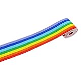 SUPVOX Regenbogen-Band, doppelseitig, Polyester, für Bastelarbeiten, Nähen, Haarschleifen, Geschenk, Rucksack, Kleidung, 2,5 cm, 50 Meter