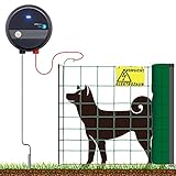 VOSS.farming Hundezaun Komplett-Set, einfacher, sicherer Hunde-Elektrozaun, 50m Hütenetz, praktischer Kleintier-Auslauf, wirksam für den Gartenbereich, Höhe 90cm, 1 Spitze, grün