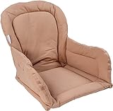 MamaLoes Sitzverkleinerer für Hochstühle, weich und bequem, aus 100% Baumwolle, Maße Sitzfläche 26 x 33 cm, Maße Rückenlehne 26 x 33 cm, Nougat Beige