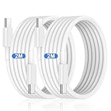 USB Typ C Kabel 2M, 2Pack iPhone 15 Pro Ladekabel Lang, USB C auf USB C Schnellladekabel, Fast Charging Cable for Apple iPhone 15/15 Plus/15 Pro Max,iPad Pro/Air/Mini,Samsung S23 Ultra/S22/S21
