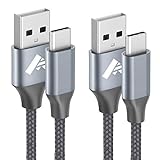 USB C Kabel,[2 Stück 2M] Nylon USB C Ladekabel 3A Fast Charge Schnellladekabel Typ C Ladekabel für Samsung Galaxy S10 S9 S8 S20 FE A51 A50 A41 A40 A71 A70 A21s,Note 8 9,Huawei P30 P20 Lite P30 P20 Pro