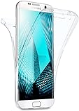 moex Double Case für Samsung Galaxy S7 Edge Hülle Silikon Transparent, 360 Grad Full Body Rundum-Schutz, Komplett Schutzhülle beidseitig, Handyhülle vorne und hinten - Klar