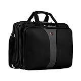 Wenger 600655 LEGACY 17' Laptoptasche, flugfreundliche Tasche für Laptop mit iPad/Tablet / eReader Fach, Schwarz/Grau {19 Liter}