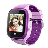 4G Kids Smartwatch, IP67 wasserdichte Smartwatch für Kinder mit GPS-Tracker, Sprach- & Videoanruf, SOS-Alerts, Schrittzähler, WiFi-Armbanduhr, 3-12 Jahre Geschenke für Jungen Mädchen, violett,