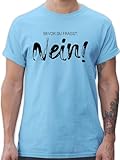 T-Shirt Herren - Statement - Herren - Bevor du fragst Nein Lustiger Spruch Arbeit Geschenk Kollegen - M - Hellblau - Tshirt - L190