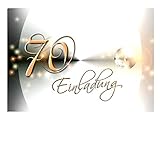 DigitalOase 10 Einladungskarten 70. Geburtstag MIT INNENTEXT Geburtstagskarten MENGE WÄHLBAR Klappkarten Kuverts Format DIN A6#YANG (10)