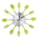 Nevup Edelstahl Besteck Uhr Gabel und Löffel Wanduhr Moderne Kreative Küchendekoration Multicolor Haushaltswaren Besteck Wanduhr
