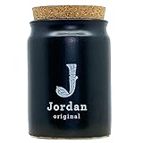 Jordan Original - Keramiktopf - matt Schwarz - Weißes Jordan Logo - mit Korkverschluss - 200ml