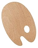 KREUL 41800 - Solo Goya Holzpalette aus Buchenholz, oval ca. 20 x 30 cm groß, 5 mm stark, dreifach verleimt, Oberfläche lackiert, universell einsetzbar für Öl- und Acry