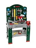Theo Klein 8580 Bosch Work-Station | 44-teilig | Werkbank inkl. Arbeitssplatte mit Lernfunktion | Maße: 61 cm x 44,5 cm x 101 cm | Spielzeug für Kinder ab 3 J