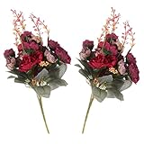 STAHAD 2St Rose künstliche Dekorationen für zu Hause Creme-Bouquet hochzeitsdeko künstliche Blumen Diamant-Dekor künstliches Rosendekor Hochzeit Blumendekor Keramik Requisiten