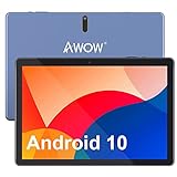 AWOW Tablet 10 Zoll Android 10 Tablet Quad-Core-Prozessor, Tablet 10 Angebote, 4GB RAM, 64GB eMMC, 1.5~1.6GHz, 1280 x 800 HD IPS, 2MP & 13MP Kamera, Android 10, Bluetooth 4.0, Type-C, 5000mAh