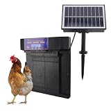 Automatische Hühnerstalltür mit Timer, Solarbetriebene Tür für Geflügel, Doppeltür mit LED Anzeige, Timer Steuerung, Hühnerstallöffner, Schützt vor Raubtieren (-3111240015412)