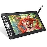 skrskr 16HD Pro Portable 15,6-Zoll-H-IPS-L-Grafik-Zeichen-Tablet-Display Digital Art Ding Pad 8192 Druckstufe Passive Technologie Batteriefreier Stift Anpassbare Tastenkombinationen Tasten Dial