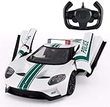 SZmopoq 2,4-GHz-Aufladung manuelle Türöffnung 1:14 Fernbedienung Polizeiauto Elektromodell E-Sport Stunt Drift Car R interaktives Spielzeug Fantasie Spielen Kinder