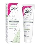 Veet Pure Haarentfernungscreme für Körper, Arme & Beine - Enthaarungscreme für trockene Haut - Minimum an Inhaltsstoffen & angenehmer Duft - 100 ml