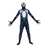MIAOFEI Kind Spiderman Venom Anzüge Teenager Superhelden Bodysuit Kinder Muskelkostüm Erwachsene Cosplay Party Verbundene Halloween Rollenspiel Strumpfhosen,Blue-Kid S(110~120cm)