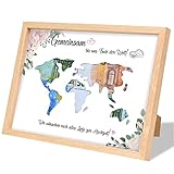 FORMIZON Bilderrahmen Geldgeschenk, Hochzeit, Weltkarte, Hochzeitsgeschenke Geld, Personalisiertes Geldgeschenk für Brautpaar, Verpackung E