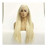 Pkaidiaob Wigs Hair Wig Wigs European and Female Wig Lace Wig Braids Three Strings Long Wave Cosplay Wig j0112 (Color : 61 cm) (Color : 61 cm)
