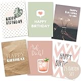 25er Set Geburtstagskarten hochwertig - Glückwunschkarte, Postkarte zum Geburtstag - Happy Birthday Karten als Postkarten Set - ideal als Grußkarte und Gutschein für Männer und Frauen