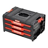 Qbrick Werkzeugschrank Schubladenschrank - 45 x 32 x 24,5 cm PRO Drawer 3 Modularer Werkzeugkasten mit 3 Schub