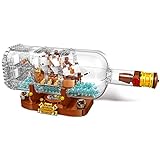 UDATALY Schiff in Flasche Modellbausatz eines Schiffs zur Deko für Erwachsene sowie Mädchen und Jungen ab 7 Jahre,Ship in a Bottle Kompatibel mit Lego Building Model