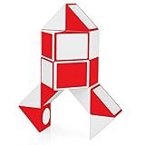 Yordawn Zauberwürfel Magic Snake Cube 24 Blöcke Magische Schlange Würfel Twist Puzzle Cube Snake Puzzle Spiele Speed Cube für Kinder Erwachsene Weiß Rot