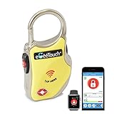 eGeeTouch® NFC Gepäckschloss, GT1000-96 (gelb), TSA & IATA konform, mit patentierter dualer Zugriffstechnologie (NFC + Bluetooth), Entfernungswarnung usw.