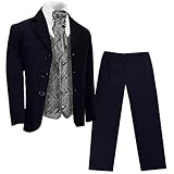 Paul Malone - Jungen Anzug für Kinder festlicher Kinderanzug blau (tailliert) + Silber graue Hochzeit Weste mit Plastron 16