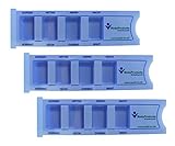 Medi-Inn Medikamentendispenser mit 4 Fächern | blau Standard – 3 Stück | Tablettenbox zum Sortieren & Aufbewahren von Medikamenten