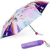 Regenschirm Kinder Frozen - BONNYCO | Regenschirm Sturmfest mit Verstärkter Struktur - Klappschirm mit für Tasche, Rucksack oder Reise | Regenschirm Klein Mädchen - Geschenke für Mädchen