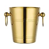 ZHUANYIYI Eiskübel, Luxus-Edelstahl-EIS-Eimer, isolierter Eiskübel-Champagner-EIS-Eimer-Kühler, langlebig, für Zuhause/Bar (Color : Gold, Größe : 5L)