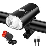 Tatopa Fahrradlicht Led Set | Fahrradlampe USB Wiederaufladbare Fahrradbeleuchtung Wasserdicht Fahrrad Licht | StVZO Zugelassen Frontlicht und Rücklicht Fahrradlichter