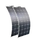 N//B 200 Watt 12 Volt Flexibles Solarpanel Biegsames Wasserfestes-solarmodul 20A Solar Laderegler für Wohnmobil, Auto, Camping,Boot,200w