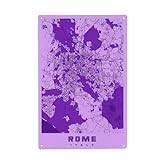 artboxONE Metall-Poster 20x30 cm Städte/Rom City Map von Roma von Künstler Webwald