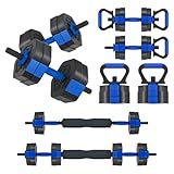 VIVITORY Kurzhantel-Sets Einstellbare Gewichte, Freigewichte Hanteln Set mit Verbindungsstück, Nicht rollende Einstellbare Hantel Set, Langhantel Gewichte Set für Home Gym, Hexagon, Zementmischung