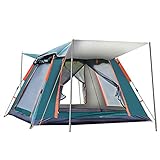 JJZXZQ Familienzelt 3-Personen Zelt mit Sonnendach - 215x215x142 cm - Pop Up Wurfzelt - ideal für Camping Festival etc. - wasserdicht, robust, Quick-Up-System