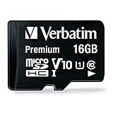 Verbatim Premium microSDHC Speicherkarte inkl. Adapter I 16 GB I schwarz I SD Karte für Full-HD Videoaufnahmen I wasserabweisend & stoßfest I SD Speicherkarte für Kamera Smartphone Tablet