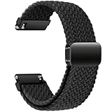 AidorMax Nylon Uhrenarmband 22mm mit Verstellbares Magnetischem Verschluss für Herren und Damen, Bequeme Passform Elastisches Ersatzarmband für Smartwatches und Uhren (Schwarz)