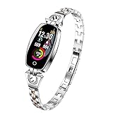l b s Smartwatch für Damen, wasserdicht, Herzfrequenzüberwachung, Damen-Smartwatch 2020, Fitness-Armband für Android iOS, praktisches Geschenk (C)
