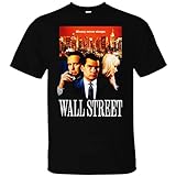 Wall Street Movie Charlie Sheen Oliver Stone Money Gordon Gekko Mens Outdoor Graphic T-Shirt Black XL