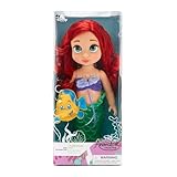 Disney Store Puppe Arielle, die Meerjungfrau, aus der Animator Collection, 39 cm / 15', echt wirkendes Haar zum Kämmen und Outfit, mit Fabius Plüschtier aus Satin, Sammelpuppe für Kinder ab 3 J