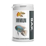 S.A.K. Immun - Alleinfuttermittel geeignet für alle Zierfischarten. Futter beinhaltet ausgesuchte Kräuter und Kräuteröle zur Entwicklung und zur Stärkung der Fischimmunität. Flocken 185 g (1000 ml)