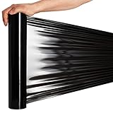 RAGO® Stretchfolie Schwarz folie für möbel 1 Stück 150m Hand Stretchfolie rollen I Palettenfolie Handfolie Wickelfolie I Verpackungsmaterial (7,5 x 7,5 x 40 cm) 0,9 kg I 150m Läng
