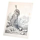 Druck auf Leinwand Der Wolf, der den Hirten gespielt hat Fabel La Fontaine Gustave Dore Gravur (30 cm x 39 cm)