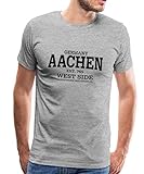 Spreadshirt Aachen Est 765 Männer Premium T-Shirt, L, Grau meliert